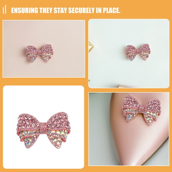 Masteelf Rhinestone Bow Shoe Clips for Women, Removable Bowknot Charms for Bridal, Wedding, Heels, Dress Shoes Decoration Accessories