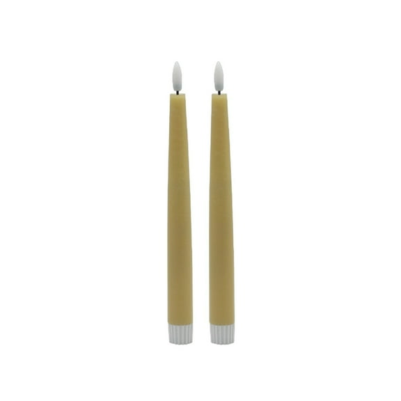 BIDK Home Battery Operated 3D Flame LED Taper Candles - 8.75" - Set of 2