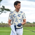 thumbnail image 3 of Balery Daisies Flowers Camisa Polo de Hombre con Estampado, de Manga Corta y Tejido Medio, Camisa Tipo Golf Polo-Large, 3 of 6