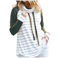 thumbnail image 2 of Jusqu'à 65 % de Rabais Chandail à Col Roulé Imprimé à Rayures Décontracté pour Femme Foulard Col Chandail Veste Blouse Foulard à la Mode en Liquidation, 2 of 3