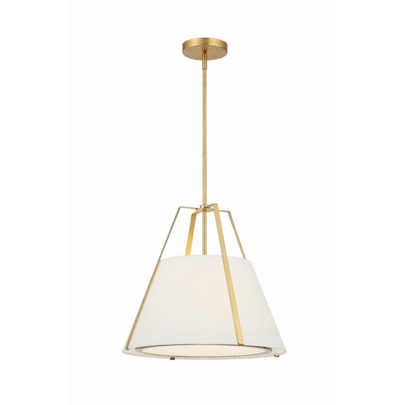 FUL-904-GA-Crystorama Lighting-Fulton - 3 Light Pendant-Antique Gold Finish