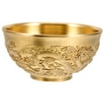 thumbnail image 5 of WRITWAA Golden Brass Bowl Chinese Wealth Symbol Home Desktop Decoration for Prosperity and Good Luck, 5 of 8