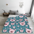 thumbnail image 5 of Honeii Funny Pig Faces Print Fleece Blanket - Throw Blanket for Bed, Sofa, Couch, Camping, and Travel , Microplush Ultra Soft Warm Blanket-50"x40", 5 of 7