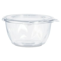 Dart® Tamper-Resistant Bowls with Flat Lid, 16 oz, 5.5" Dia. x 2.7" h, Clear, Plastic, 240/Carton