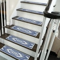 thumbnail image 1 of SussexHome Memorial Design 9" X 28" Stair Treads - 70 % Cotton Anti-Slip Carpet Strips for Indoor Stairs-Easy to Install Stair Treads with Double Adhesive Tape-Safe, Extra-Grip, 7-Pack-Navy, 1 of 9