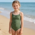 thumbnail image 6 of MuXiKeJi Clothes Girls Swimsuit 2 Piece Halterneck Cross Straps Girls Tankini Top Drawstring Prints Shorts Bathing Suit for 9-16Y, 6 of 7