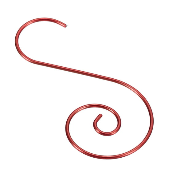 Uxcell Christmas Ornaments Hooks 120 Pack S Shape Hooks Wire Metal Hanging for Christmas Tree Decorations, Red