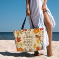 thumbnail image 3 of Wukai Thanksgiving With A Grateful Heart Print Zipper Bag,large Beach Tote Bag,Waterproof Sandproof Bag,Grocery and Picnic Tote Travel Bag, 3 of 5