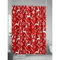 thumbnail image 5 of Fsddascl Red Christmas Shower Curtain Set - Extra Long 72" x 96" Washable Bathtub Curtain with 12 Hooks, Xmas Snowflakes Winter Pine Tree Deer Waterproof Fabric Stall Shower Curtains for Bathroom, 5 of 6