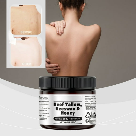 Santa Cruz Paleo Beef Tallow for Skin, Honey Balm Body&Face Moisturizer, Organic Beeswax and Organic Honey, Light Scent, Moisturizing Natural Formula, 2 Oz