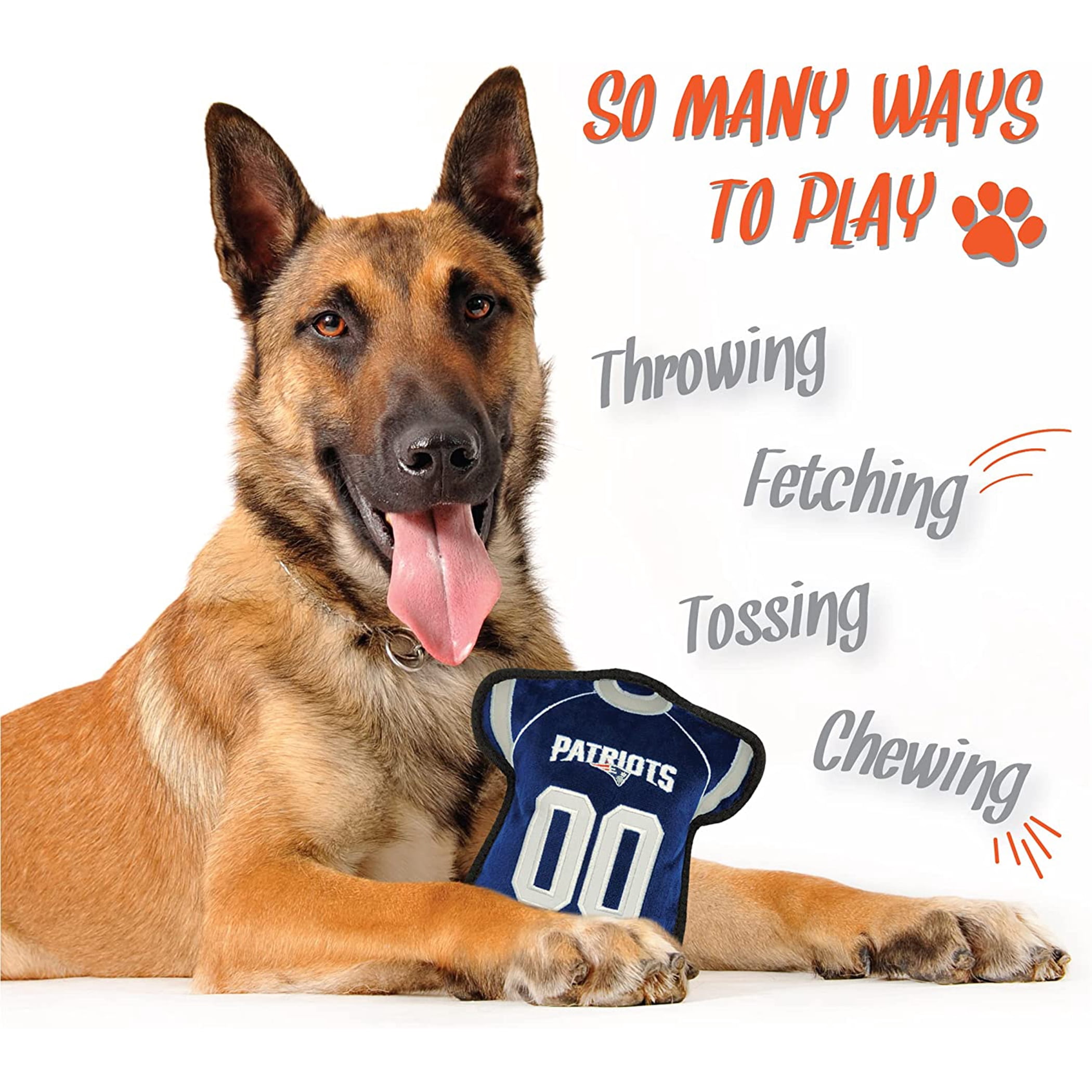 NFL Tough Jersey Pet Dog Toy Premium Quality with Built-in Squeaker Chew Toy