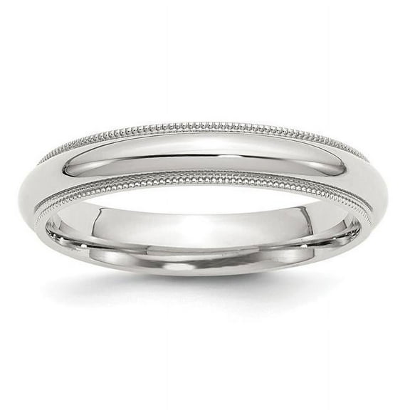 Bridal QCFM040-11.5 4 mm Sterling Silver Milgrain Comfort Fit Band, Polished - Size 11.5