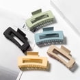 thumbnail image 2 of Solid Hair Claws Large Clips Strong Hold Big Claw Barrettes for Women Girls Thick Thin Long Hair No Slip Square Hairpin, 2 of 5