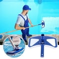 thumbnail image 5 of Swimming Pool Vacuum Head Brush, White Crescent Suction Head with Blue & White Bristles, Non-scratch Surface Cleaning for Walls and Floors, Ideal for In-ground and Above Ground Pool, 5 of 9
