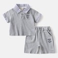 thumbnail image 2 of Toddler Boys Outfit Sets 6-12 Months 12-24 Months 2t 3t 4t 5t 6t 7t Children Children Soft Short Sleeve T Shirts Tops + Shorts Casual Two Piece Summer Kids Boys Outfits Sets(Grey,4-5 Years), 2 of 3