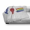 thumbnail image 3 of Pride Soft Flannel Fleece Throw Blanket, Display of I Love Pride Theme with Watercolor Heart Rainbow Flag Grunge, Cozy Plush for Indoor and Outdoor Use, 50" x 70", Multicolor, by Ambesonne, 3 of 6