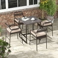thumbnail image 2 of Gymax 5-Piece Patio Rattan Counter Set Counter Height Square Table w/ 4 Wicker Counter Stools, 2 of 10
