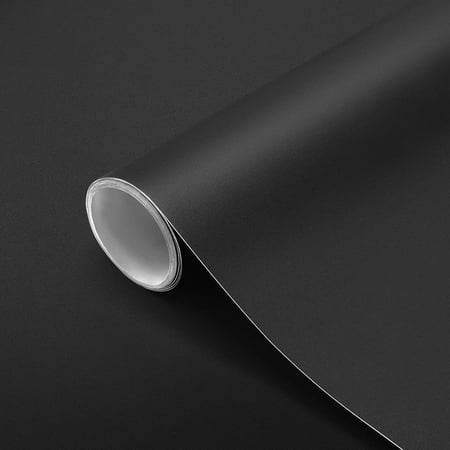 Thick Black Wallpaper 16"x198" Peel and Stick Wall Paper Matte Decorative Self-Adhesive Removable Vinyl Wrap Waterproof Contact Paper for Cabinets Countertops Walls