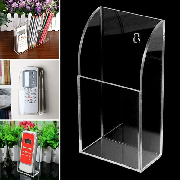 BUYISI Tv Remote Control Holder Wall Mount Acrylic Organizer Acrylic Stand Box Storage