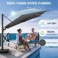 thumbnail image 6 of 10 Ft Gray Square Cantilever Patio Umbrella with 360° Rotation, Tilt Adjustment, and Heavy-Duty Offset Polyester Canopy – Ideal for Deck & Outdoor Use, Base Not Included, 6 of 13