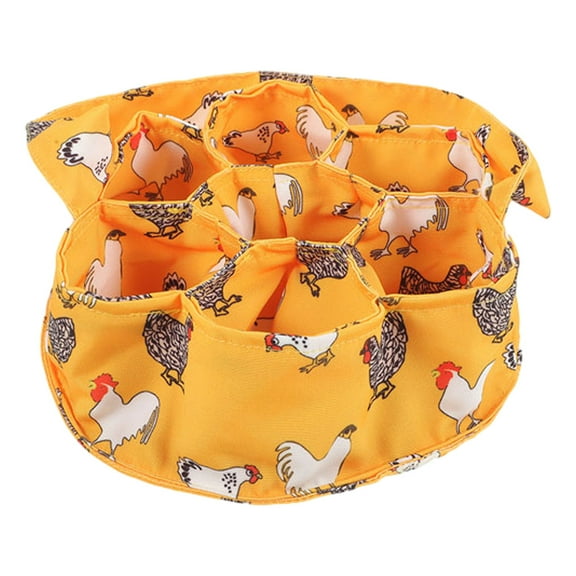 Hytrove Canvas Egg Gathering Basket With Pouches Egg Collecting Bag For Farm Garden Use Portable Storage
