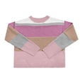 thumbnail image 4 of vigerkar Womens Color Block Loose Sweaters 2025 Winter Trendy Casual Oversized Y2k Going Out Striped Pullover Tops (Light Purple, XXL), 4 of 5