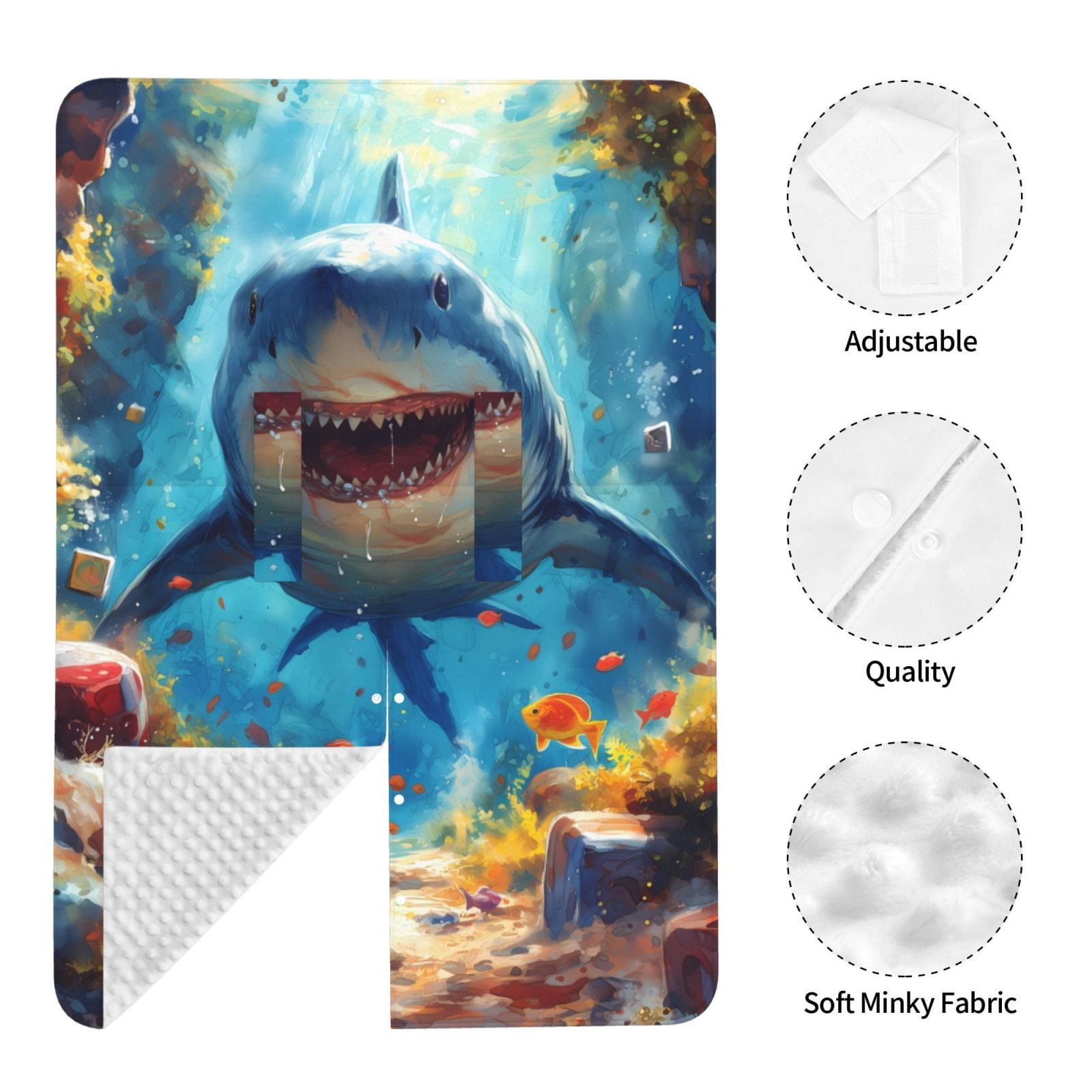 Naloa Colorful Underwater Shark Baby Car Seat Cover, Breathable Baby Carrier Cover, Multiuse Baby Carrier Cover & Nursing Breastfeeding Cover