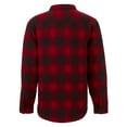 thumbnail image 2 of The American Outdoorsman Bonded Flannel Shirt Jacket with Sherpa Fleece Lining for Hiking and Camping (Red/Black, XL), 2 of 3