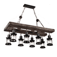 thumbnail image 5 of AFANQI Wood Farmhouse Chandelier 8-Light Adjustable Retro Island Light Industrial Pendant Light for Kitchen Island Dining Room Living Room, 5 of 14