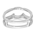 thumbnail image 5 of 14K White Gold Ring Band Wedding Diamond Round Guard, Size 6, 5 of 7
