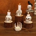 3pcs Skull Candle Holder,Resin Skulls Skeleton Head Candlestick Holders