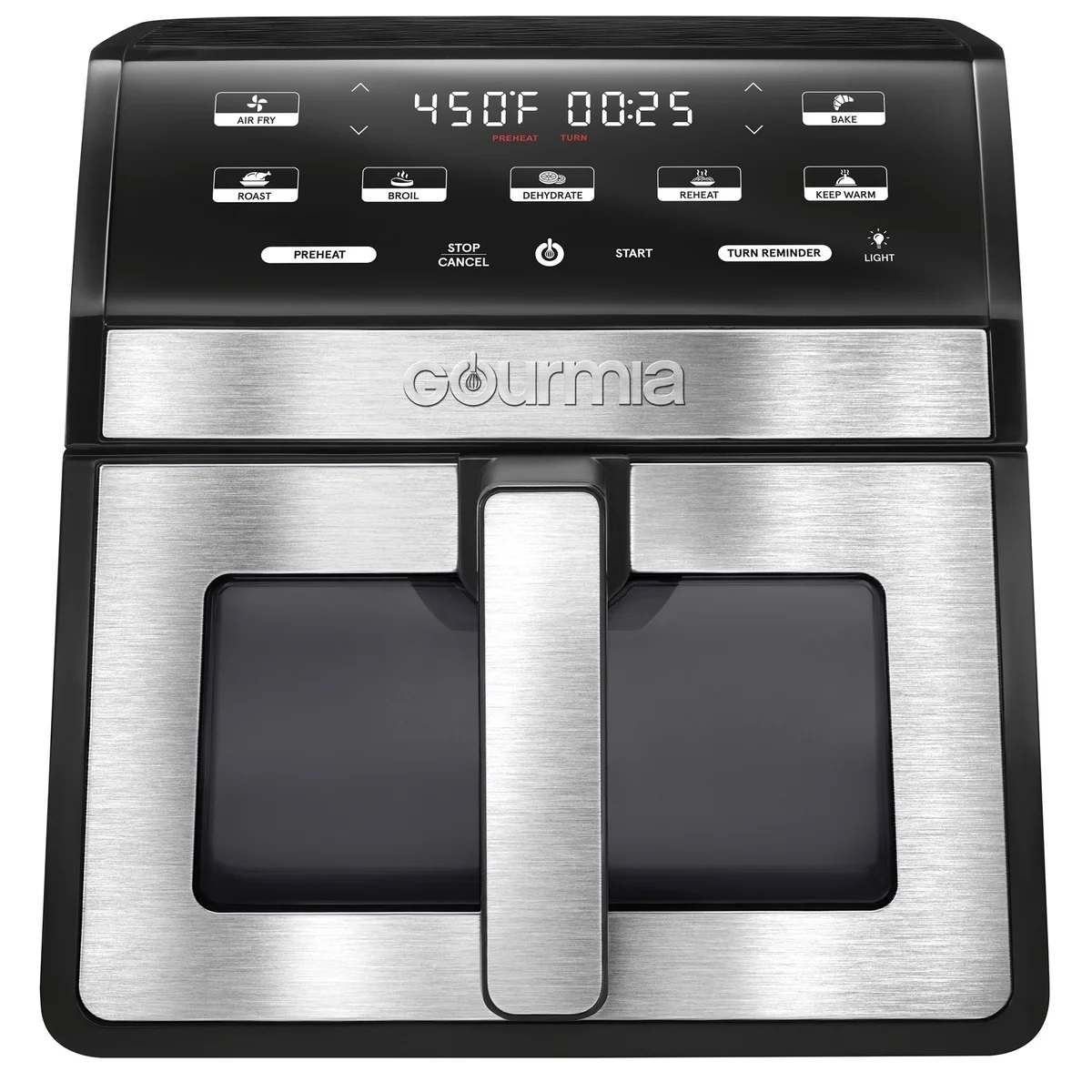 Gourmia Digital 8 qt Air Fryer, Black - Window, Light
