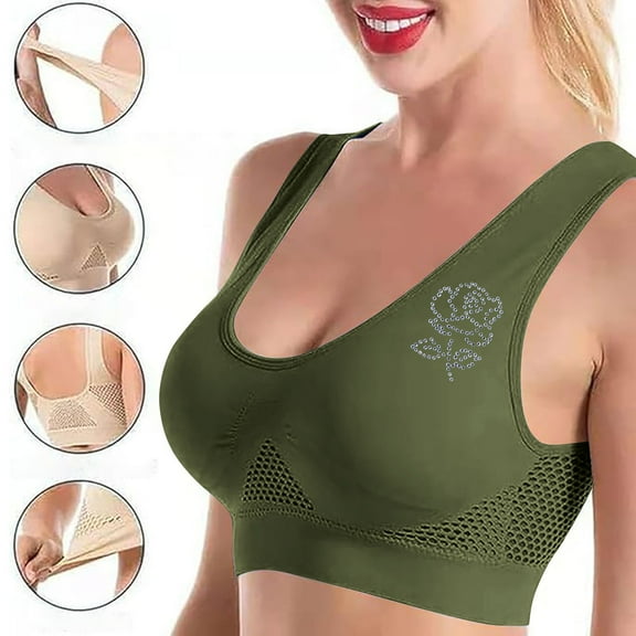 Maplenight Racerback Sports Bras for Women Removable Padless Bralettes Wirefree Yoga Breathable Cool Mesh Support Comfy Lightweight Active Bra