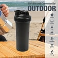 thumbnail image 4 of Leak-Proof Shaker Bottle with Shaker Balls - 600ml (20-OZ) - Ideal for Workout Supplements, Protein Powder - BPA Free - Portable Fitness Bottle for Fitness Enthusiasts and Athletes - BLACK, 4 of 7