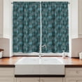 thumbnail image 2 of Ambesonne Ethnic Kitchen Curtains, Striped Ornament, 55"x45", Teal Bluegrey Dark Brown, 2 of 3