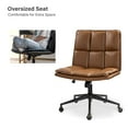 thumbnail image 2 of Vegan Leather Office Chair Adjustable Oversize Swivel Home Task Chair Metal Leg Bedroom Camel, 2 of 9