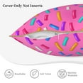 thumbnail image 5 of ZNDUO Magenta Candy Cartoon Pattern Throw Pillows for Couch-Indoor Decorative Pillows,16"x16", 5 of 8