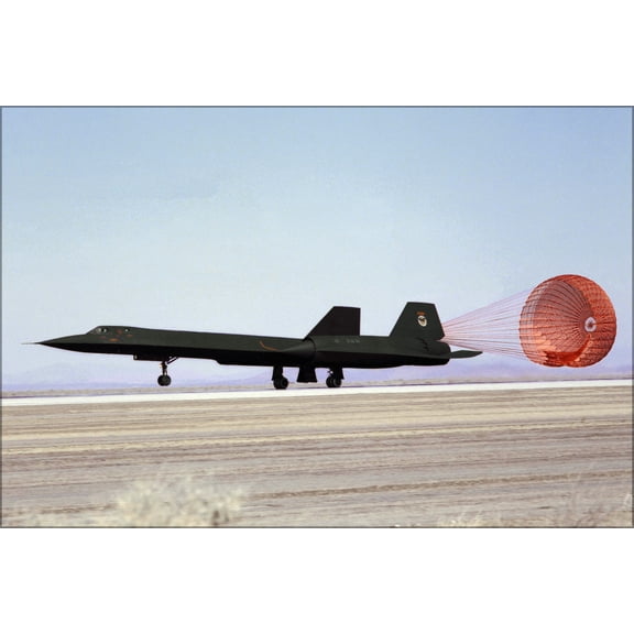 24"x36" Gallery Poster, Air Force SR-71A blackbird aircraft lands at dryden