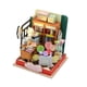 thumbnail image 2 of Kits de casa de muñecas en miniatura hechos a mano, caja de habitación de madera, manualidades, luces LED, regalo fácil Estilo E, 2 of 9