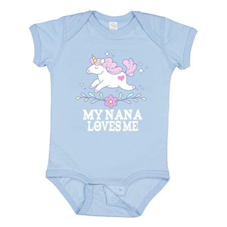 

Inktastic My Nana Loves Me Unicorn Gift Baby Girl Bodysuit