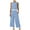 Light Blue, variant on GEWSEY Women's 2 Piece Linen Lounge Set Sleeveless Crop Tank Top and Wide Leg Matching Sets Summer Beach Vacation Outfits (Light Blue, S)