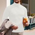 thumbnail image 3 of Men's Turtleneck Long Sleeve Turtle Neck Shirts Basic Lightweight Undershirt Thermal Pullover Sweater White XXXL, 3 of 6