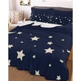 thumbnail image 3 of Quilts Twin Size, Modern Soft Comforter Bedding Set for Bed, Japanese Style Minimalist Moon Stars Blue Lightweight Quilted Bedspread with Pillow Cover(2 Pieces) for All Season, 68x86 Inch, 3 of 6