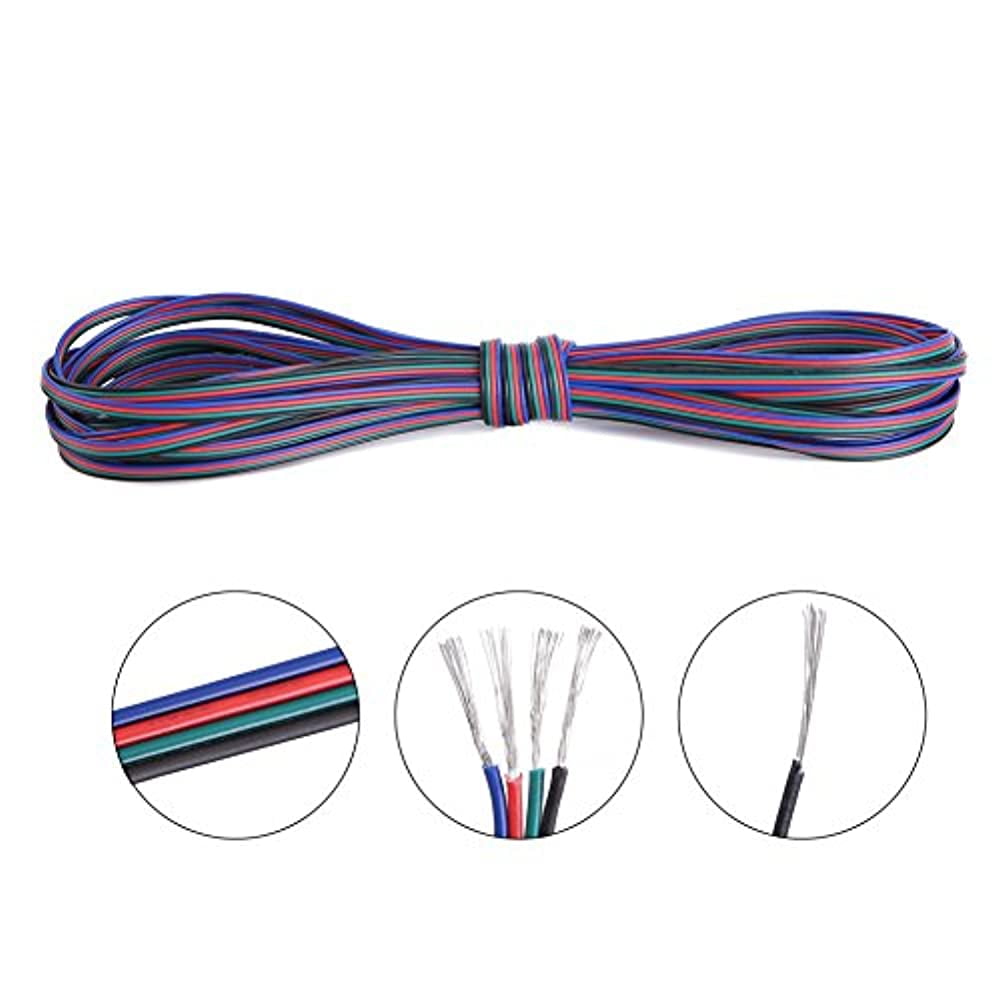 C Able 100ft 30 5m 22 Awg 4pin Rgb Wire Extension Cable With Spool Led Lights Wires Strip Extend Wire For 5050 3528 With 8pcs Rgb Led Strip Connectors Walmart Com