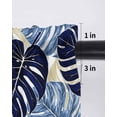 thumbnail image 6 of Blue Palm Leaves Tier Curtains 24 Inch Length,Sheer Curtains for Bedroom Living Room Window Farmhouse Summer Beige Tropical Plants Voile Drapes Kitchen Curtains Small Half Window 27.5"x24" 2 Panels, 6 of 7