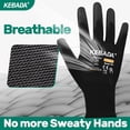 thumbnail image 5 of Work Gloves for Men and Women, 12 Pairs PU-Coated Gloves for Work, X-Large, Black, 5 of 8