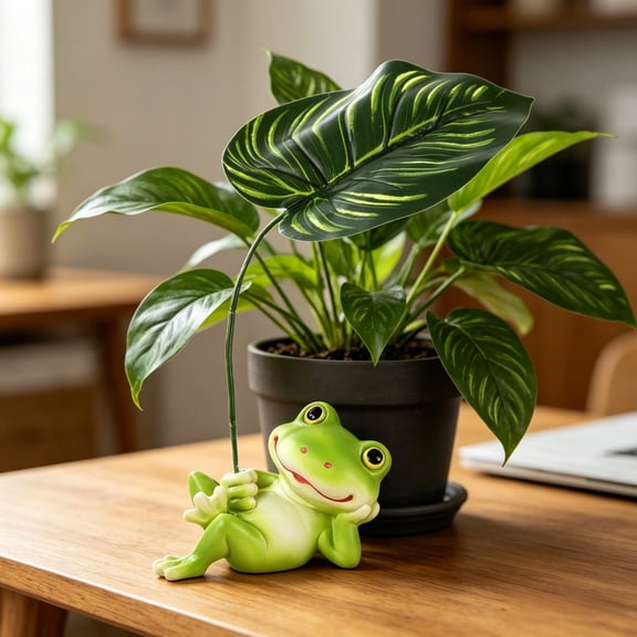 Unique Rain Frog Garden Statue,3.5x2.4" Cute Lazy Frog Decor for Outdoor Yard,Adorable Animal Garden Sculpture with Umbrella,Decor for Yard,Patio,Garden,Planter Pot