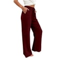 thumbnail image 6 of Yuanlook Women's Yoga Cargo Pants, Crinkle Fabric with Drawstring Waist & Wide Leg Fit, S-XXL, 6 of 6