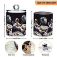 thumbnail image 5 of Yayeee 2 Pack Qtip Holder Bathroom Cotton Swab Canister with Lid Clear Dispenser Set, Beige Astronaut, 5 of 6