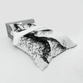 thumbnail image 3 of Black and White Duvet Cover Set, Abstract Illustration of a Baseball Player Posing Grunge, Bedding Set with Shams and Fitted Sheet, 3 Sizes, by Ambesonne, 3 of 3